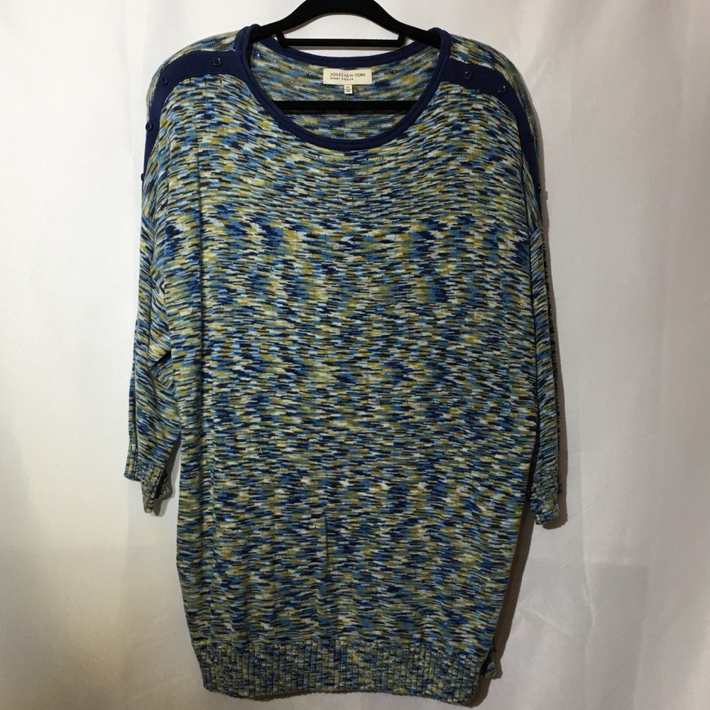 Jones New York Blue Multi Sweater